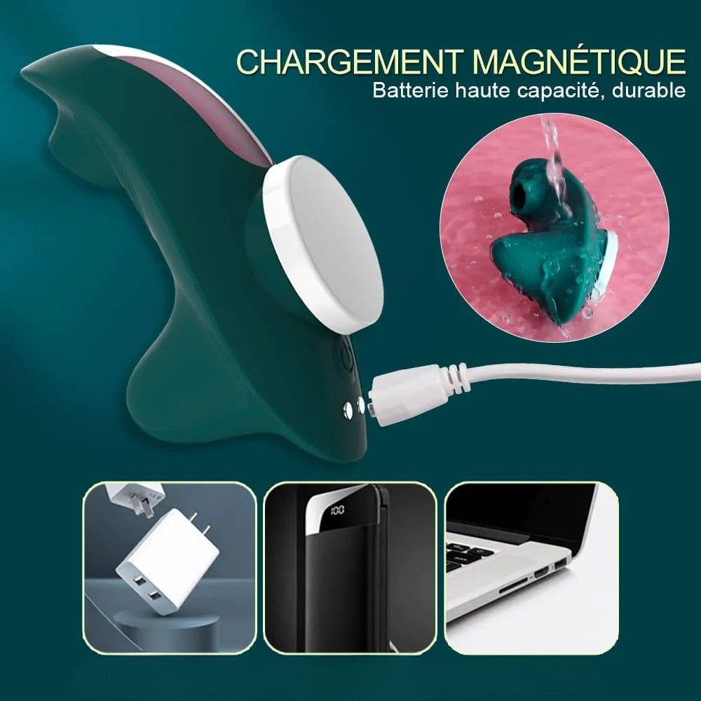 __switch:Vert Aspirateur Clitoris avec Boule Massage Rechargeable