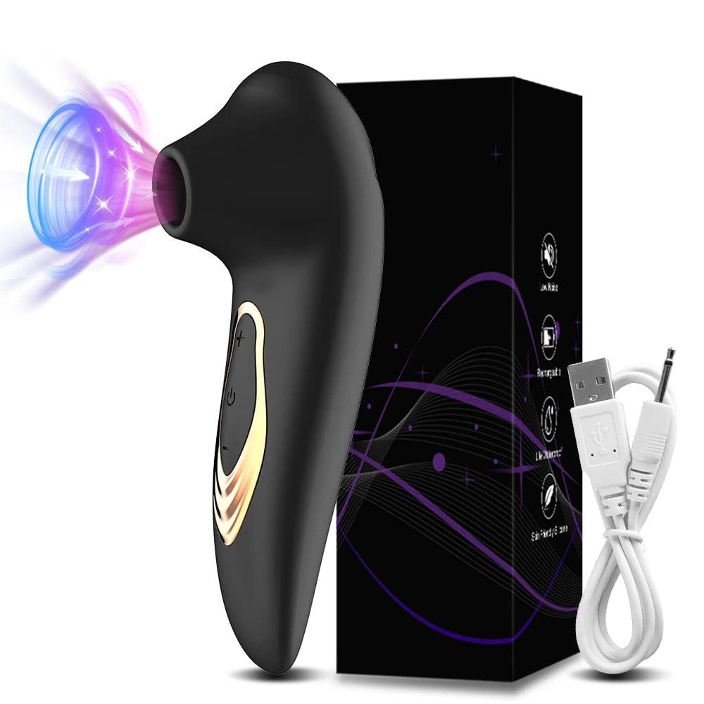 __switch:Noir Aspirateur Clitoris Silicone avec Boite