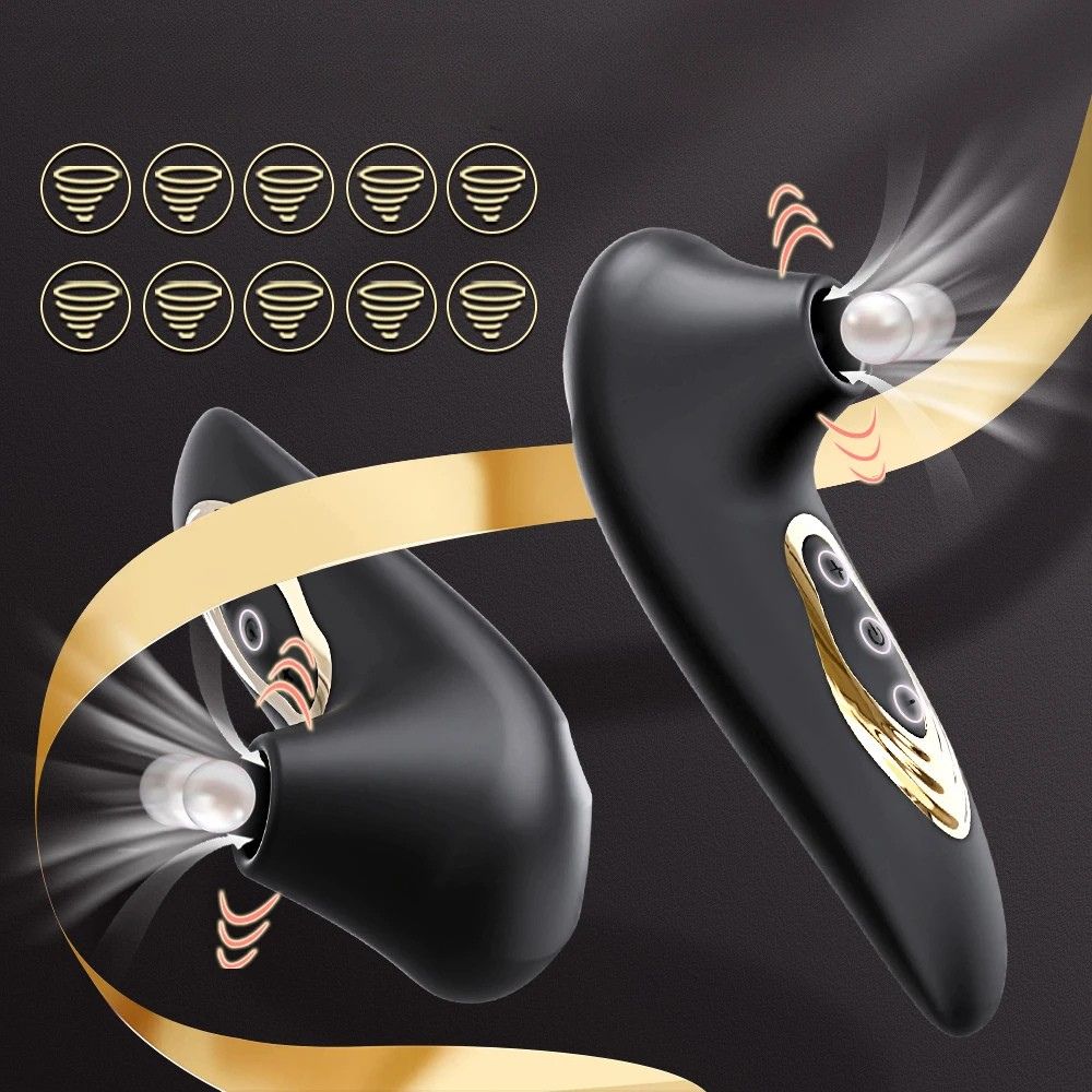 __switch:Noir Aspirateur Clitoris Silicone Vibrant