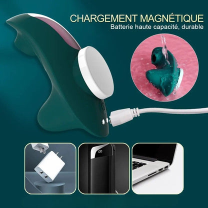 __switch:Vert Aspirateur Clitoris avec Boule Massage Rechargeable