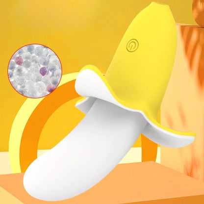 Vibromasseur Banane Monkyx jaune et blanc