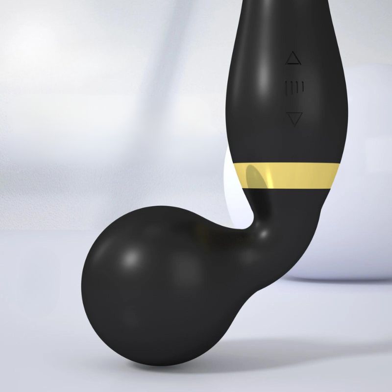 __switch:Noir Vibromasseur Clitoridien Wand Silicone Souple