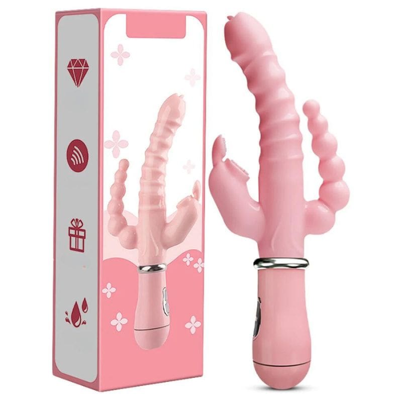 Vibromasseur Rabbit 3 en 1 en Silicone