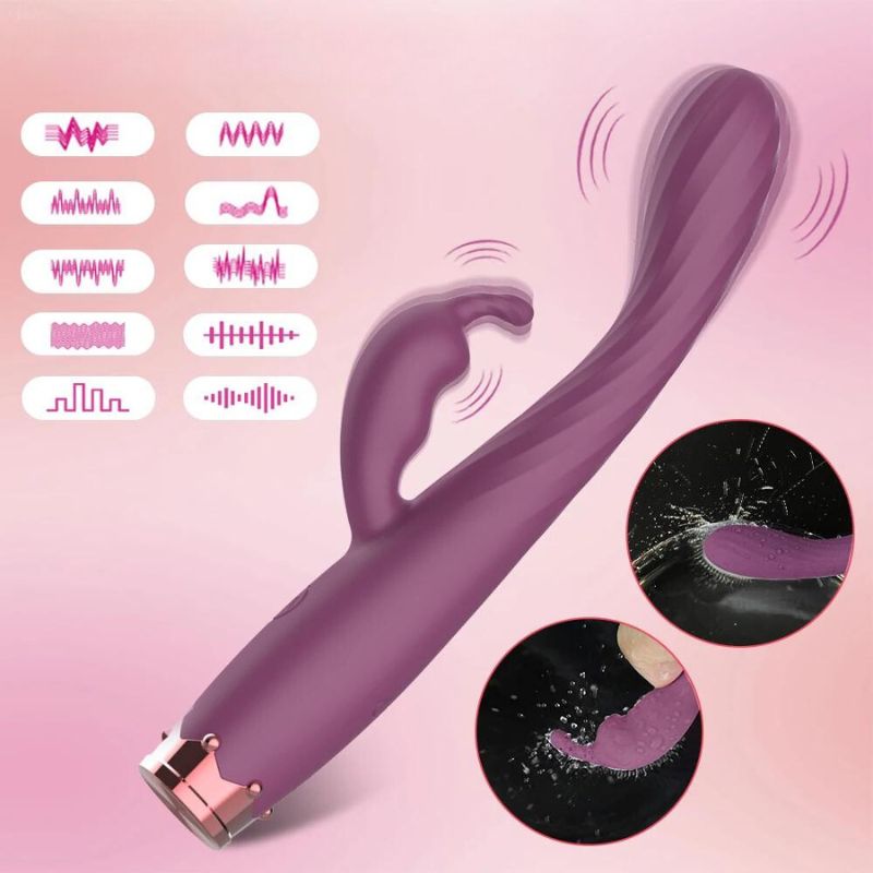 __switch:Violet Vibromasseur Rabbit Point G avec Niveau de Vibration Réglable