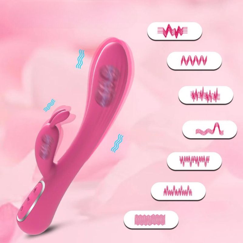 __switch:Rose Vibromasseur Rabbit Tapoteur Point G avec Plusieurs Vibrations 