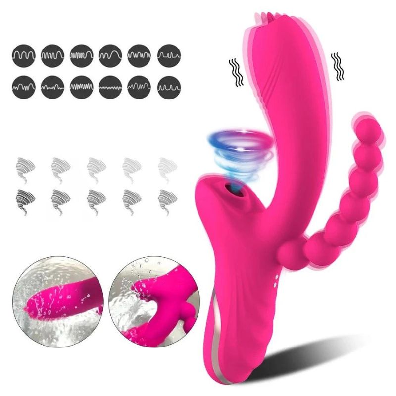 __switch:Rose Vibromasseur Rabbit Triple Stimulation Rose