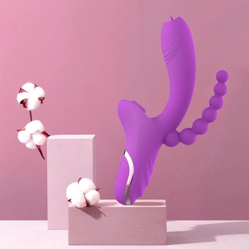 __switch:Violet Vibromasseur Rabbit Triple Stimulation avec Nombreuses Vibrations