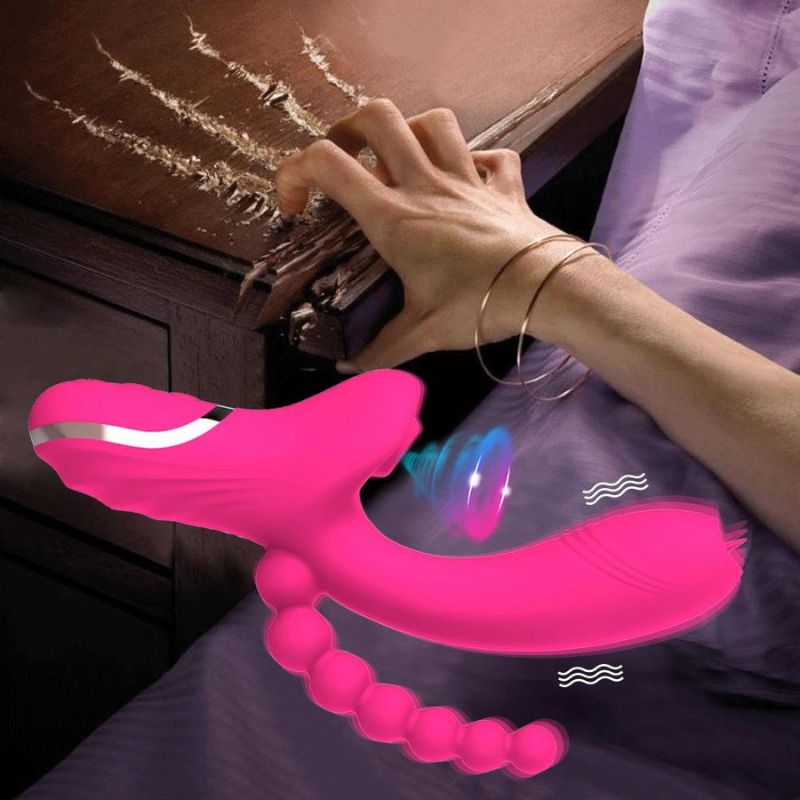 __switch:Rose Vibromasseur Rabbit Triple Stimulation Plaisir Intense