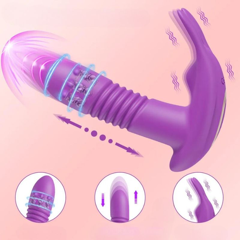 __switch:Violet Vibromasseur Rabbit Va et Vient Rotatif