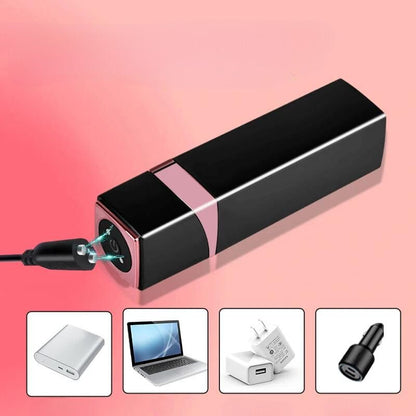 __switch:Noir Vibromasseur Rouge à Lèvre Rechargeable